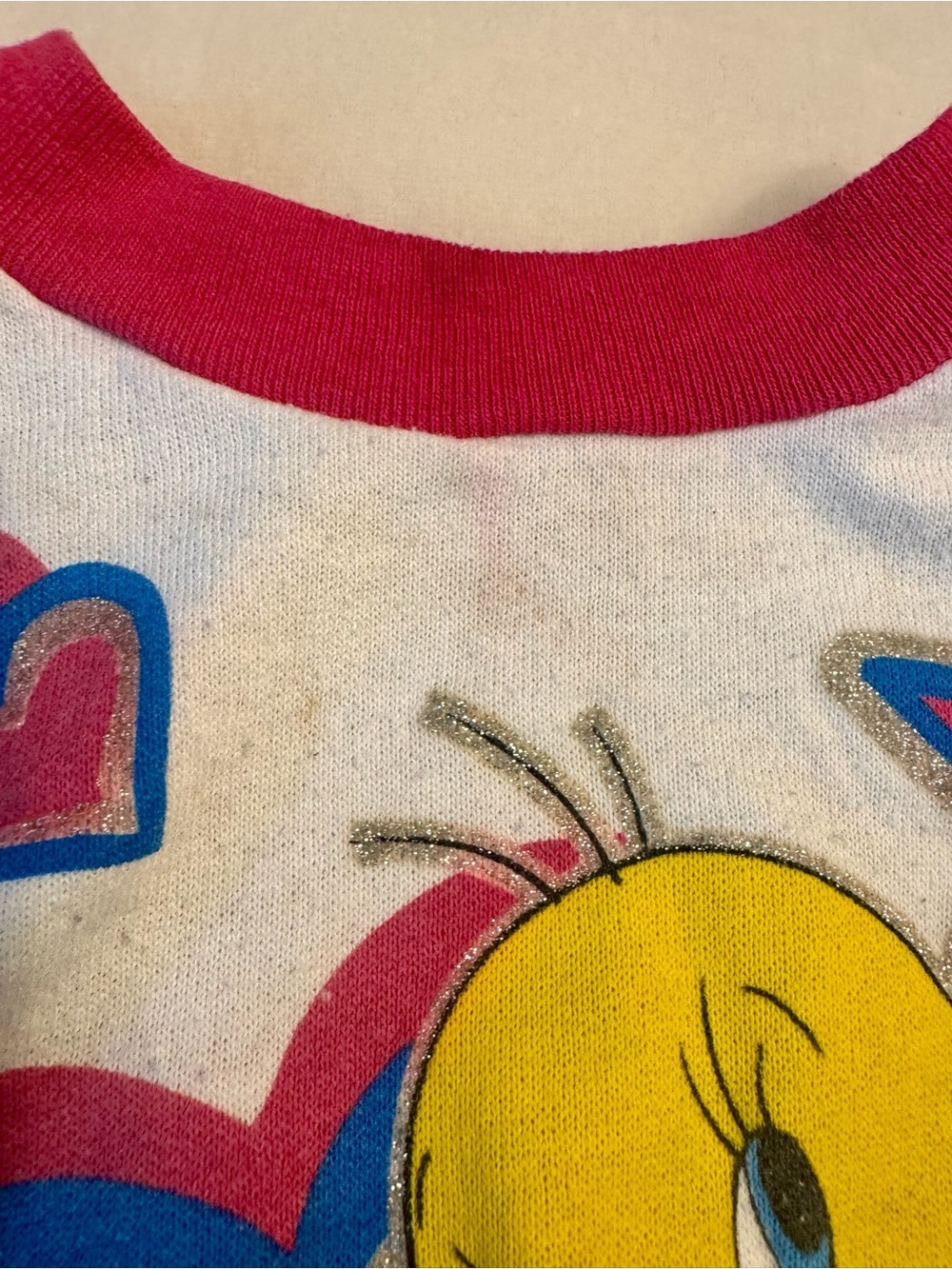 Vintage 1993 Tweety & Sylvester Pink Cartoon Sweatshirt Dress - Picture 3 of 16
